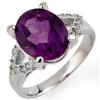 Image 1 : Genuine 4.20 ctw Amethyst & Diamond Ring 10K White Gold - Retails for $1270