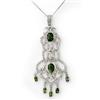 Image 1 : Genuine 7.65ct Green Tourmaline & Diamond Necklace Gold - Retails for $7830