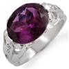Image 1 : Genuine 4.30ctw Amethyst & Diamond Ring 10K White Gold - Retails for $1220