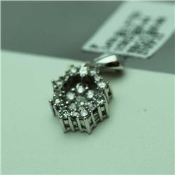 Natural 0.5 ctw Diamond Pendant in 14K White Gold - MSRP $1400