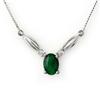 Image 1 : Genuine 1.30 ctw Emerald & Diamond Necklace 10K Gold - Retails for $750