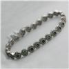 Image 1 : Natural 5.58 ctw Diamond and Emerald Bracelet in 14K White Gold - MSRP $11354