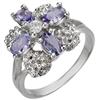 Image 1 : Genuine 0.83ctw Tanzanite & Diamond Ring 10K White Gold - Retails for $1130