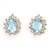Image 1 : Genuine 3.75 ctw Aquamarine & Diamond Earrings 14K Gold - Retails for $2710
