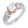 Image 1 : Natural 1.38 ctw Diamond Ring 14K Multi tone Gold - Retails for $9800