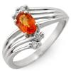 Image 1 : Genuine 0.80ctw Orange Sapphire & Diamond Ring 10K Gold - Retails for $840