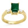 Image 1 : Genuine 2.45 ctw Emerald & Diamond Ring 10K Yellow Gold - Retails for $1630