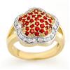 Image 1 : Genuine 1.50 ctw Red Sapphire & Diamond Ring 14K Yellow Gold - Retails for $2910