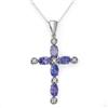 Image 1 : Genuine 3.15 ctw Tanzanite & Diamond Necklace 10K Gold - Retails for $1540