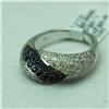 Image 2 : Natural 1.2 ctw Diamond and Blue Sapphire Ring in 14K White Gold - MSRP $2654
