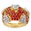 Image 1 : Genuine 5.0 ctw Orange Sapphire & Diamond Ring Gold - Retails for $6160