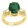 Image 1 : Genuine 4.55 ctw Emerald & Diamond Ring 10K Yellow Gold - Retails for $2580