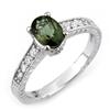 Image 1 : Genuine 1.25 ctw Green Tourmaline & Diamond Ring Gold - Retails for $1500