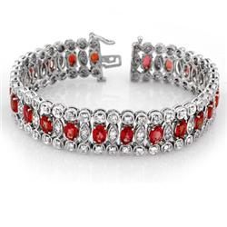 Genuine 18.5ct Red Sapphire & Diamond Bracelet 14K Gold - Retails for $16590