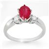 Image 1 : Genuine 1.45 ctw Ruby & Diamond Ring 14K White Gold - Retails for $1710