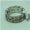 Image 3 : Natural 0.87 ctw Diamond and Multi-color Sapphire Ring in 14K White Gold - MSRP $2178