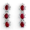Image 1 : Genuine 5.63 ctw Ruby & Diamond Earrings 14K White Gold - Retails for $3620