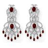 Image 1 : Genuine 17.5 ctw Ruby & Diamond Earrings White Gold - Retails for $15480