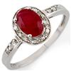 Image 1 : Genuine 1.35 ctw Ruby & Diamond Ring 10K White Gold - Retails for $720