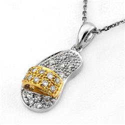 Natural 0.25 ctw Diamond Necklace 10K Multi tone Gold - Retails for $1020