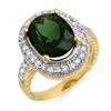 Image 1 : Genuine 6.05 ctw Green Tourmaline & Diamond Ring Gold - Retails for $4420