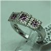 Image 1 : Natural 1.03 ctw Diamond and Pink Sapphire Ring in 14K White Gold - MSRP $1982