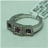 Image 2 : Natural 1.03 ctw Diamond and Pink Sapphire Ring in 14K White Gold - MSRP $1982