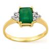 Image 1 : Genuine 1.12 ctw Emerald & Diamond Ring 10K Yellow Gold - Retails for $730