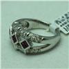Image 2 : Natural 0.71 ctw Diamond and Ruby Ring in 14K White Gold - MSRP $2198