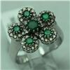Image 1 : Natural 1.58 ctw Diamond and Emerald Ring in 14K White Gold - MSRP $3044