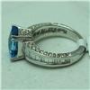 Image 2 : Natural 5.71 ctw Diamond and Topaz Ring in 14K White Gold - MSRP $5512