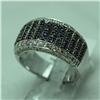 Image 1 : Natural 1.1 ctw Diamond and Blue Sapphire Ring in 14K White Gold - MSRP $2766