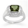 Image 1 : Genuine 2.40ctw Green Tourmaline & Diamond Ring Gold - Retails for $2680