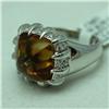 Image 2 : Natural 10.86 ctw Diamond and Citrine Ring in 14K White Gold - MSRP $3804