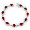 Image 1 : Genuine 12.4 ctw Ruby & Diamond Bracelet White Gold - Retails for $4260