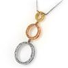 Image 1 : Natural 1.0 ctw Diamond Necklace 14K Multi tone Gold - Retails for $2820