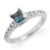 Image 1 : Natural 0.75 ctw White & Blue Diamond Ring 14K Gold - Retails for $5030