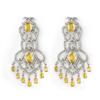 Image 1 : Genuine 17.3 ctw Yellow Sapphire & Diamond Earrings Gold - Retails for $16200