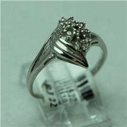 Natural 0.1 ctw Diamond Ring in 14K White Gold - MSRP $444