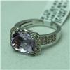 Image 2 : Natural 4.45 ctw Diamond and Pink Amethyst Ring in 14K White Gold - MSRP $2108