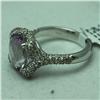 Image 2 : Natural 4.96 ctw Diamond and Pink Amethyst Ring in 14K White Gold - MSRP $2688