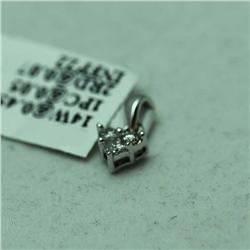 Natural 0.12 ctw Diamond Pendant in 14K White Gold - MSRP $464