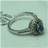 Image 2 : Natural 1.43 ctw Diamond and Aquamarine Ring in 14K White Gold - MSRP $2432