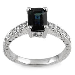Genuine 2.65 ctw Blue Sapphire & Diamond Ring 14K White Gold - Retails for $1690