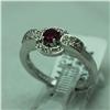 Image 1 : Natural 0.52 ctw Diamond and Ruby Ring in 14K White Gold - MSRP $1320