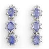 Image 1 : Genuine 4.38 ctw Tanzanite & Diamond Earrings 14K Gold - Retails for $3900
