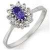 Image 1 : Genuine 0.60ctw Tanzanite & Diamond Ring 14K White Gold - Retails for $1120