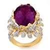 Image 1 : Genuine 13.75 ctw Amethyst & Diamond Ring Yellow Gold - Retails for $7820
