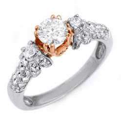 Natural 1.0 ctw Diamond Ring 14K Multi tone Gold - Retails for $5040