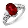Image 1 : Genuine 2.75ctw Rubellite & Diamond Ring 14K White Gold - Retails for $2950